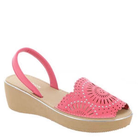 Kenneth Cole Reaction | Geranium Fine Glass Laser Slides Sandals 7.5 - Picture 1 of 11